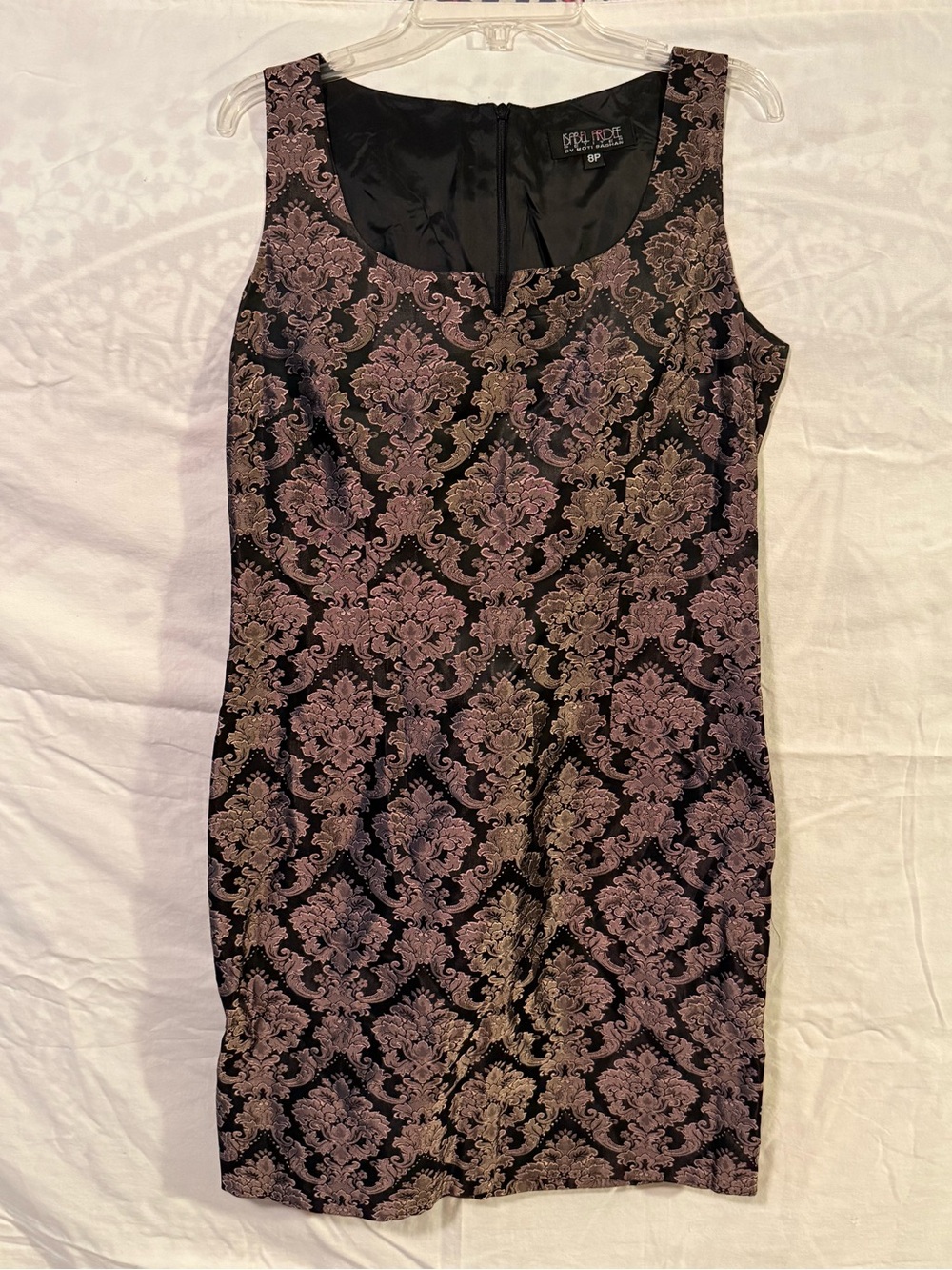 Speechless Black and Gold Brocade Sheath Mini Dress